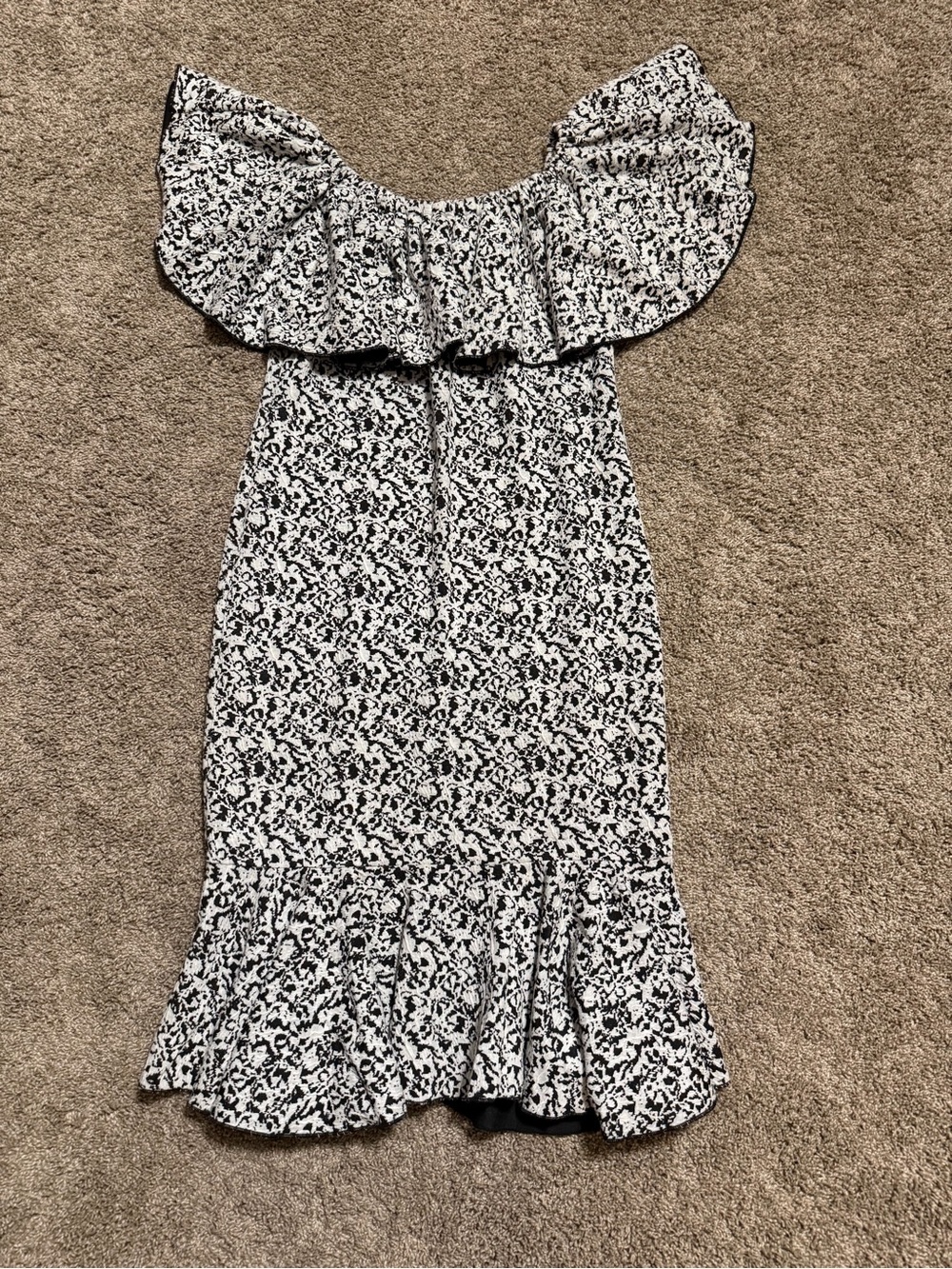 LuLaRoe Black and White Floral Print Dress